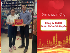 Chúc mừng nhà thuốc Công ty TNHH Dược Phẩm Vũ Duyên (Ninh Bình) đã nhận giải vàng SJC 9999 - Chương trình 'Mua hàng Á Âu - trúng vàng 9999"